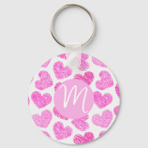 Cute Rosa Doodled Heart Valentines Day Monogram