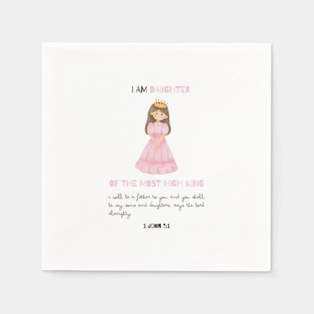 Cute Rosa Dotter vid Kung-Födelsedagsfesten Pappersservett (Framsidan)