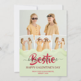 Cute Rosa Drip Lycklig Galentines Day bestie Photo Julkort