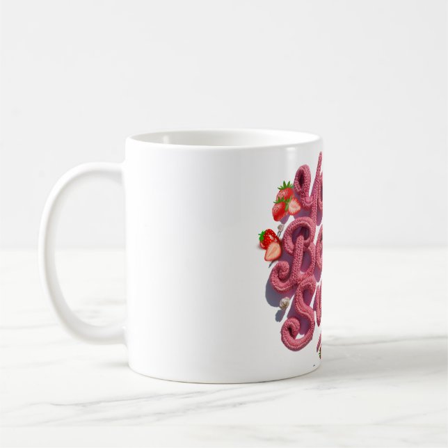 Cute Rosa Du är berry Sweet Strawberry Coquette Kaffemugg (Vänster)
