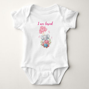Cute Rosa Elephant Baby Bodykostym   Jag är förlor T Shirt