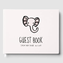 Cute rosa Elephant Baby dusch Gästböcker