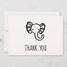 Cute Rosa Elephant Baby dusch Tack Kort