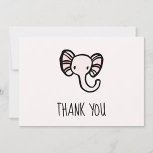 Cute Rosa Elephant Baby dusch Tack Kort