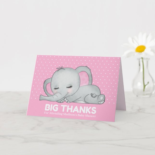 Cute Rosa Elephant Big Tack, ditt kort (Liten växt)