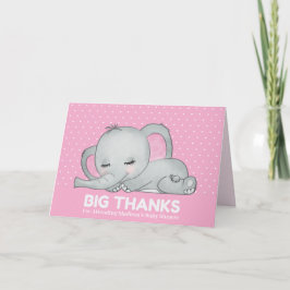Cute Rosa Elephant Big Tack, ditt kort