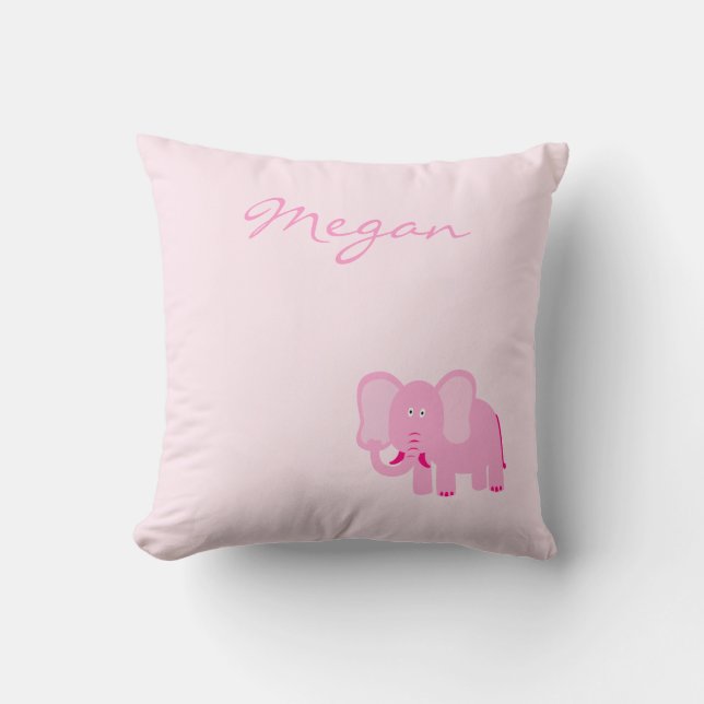 Cute Rosa Elephant Design Dekorativ kudde (Framsida)