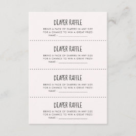 Cute rosa elephant Diaper Raffle-kort Tilläggskort