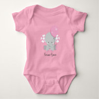 Cute Rosa Elephant Flicka Monogram Tutu