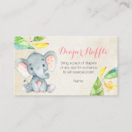 Cute Rosa Elephant - kort för dykande raffle