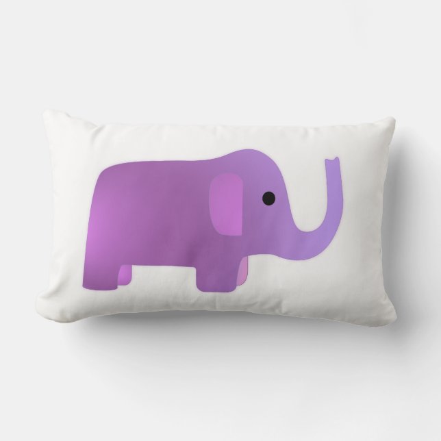 Cute Rosa Elephant Lumbarkudde (Framsida)