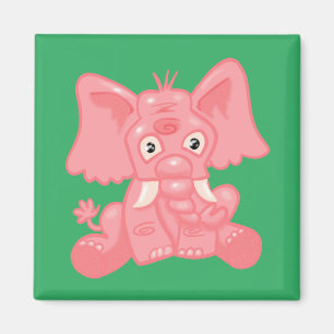 Cute Rosa Elephant Magnet