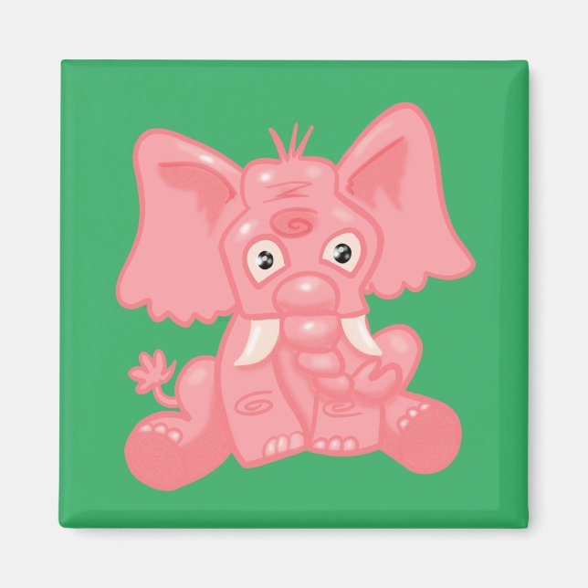 Cute Rosa Elephant Magnet (Framsidan)