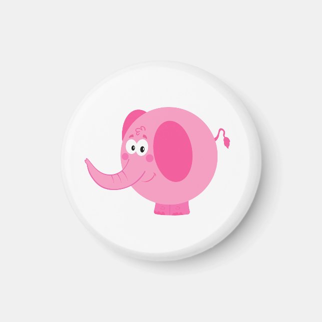 Cute Rosa Elephant Magnet (Framsidan)