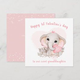 Cute Rosa Elephant Valentines dagskort Kort