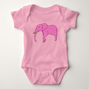 Cute Rosa Elephant White Polka dots Baby Shirt Tröja