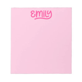 Cute Rosa Emily Handwrite Typography Anteckningsblock