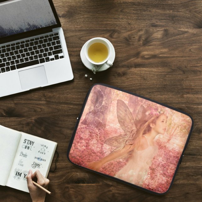 Cute Rosa Fairy of Vår Fantasy Art Laptop Sleeve (Skapare uppladdad)