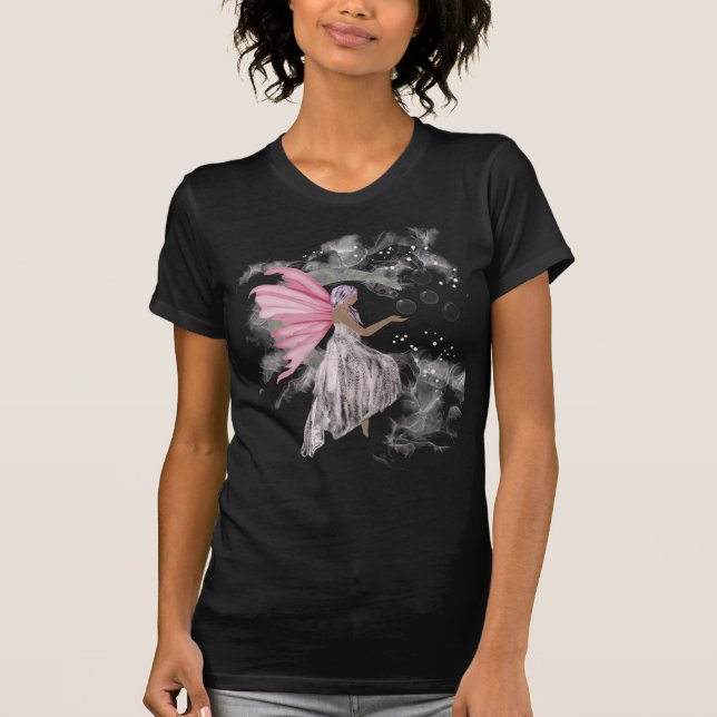Cute rosa Fairy på måne T Shirt (Framsida)