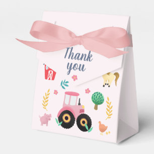 Cute Rosa Farm Tractor Girls Rustic Baby Shower Presentaskar
