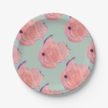 Cute Rosa Fish Papper Plate