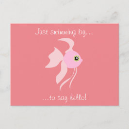 Cute Rosa Fish Vykort