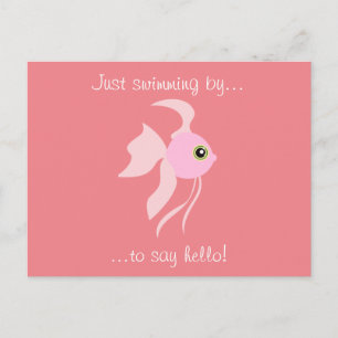 Cute Rosa Fish Vykort