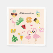 Cute Rosa Flamingo Couple med tropisk sommar