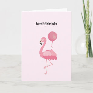 Cute Rosa Flamingo-födelsedagskort Kort
