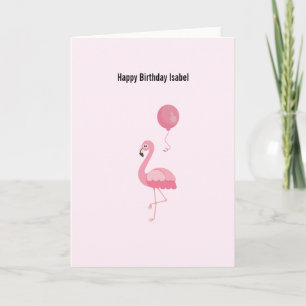 Cute Rosa Flamingo-födelsedagskort Kort