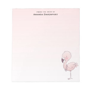 Cute Rosa Flamingo Illustration Anteckningsblock
