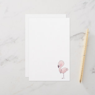 Cute Rosa Flamingo Illustration Brevpapper