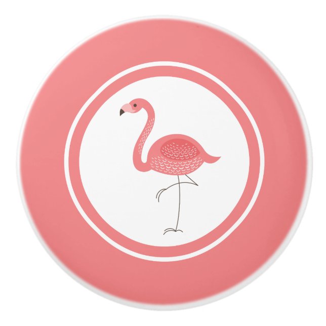 Cute Rosa Flamingo Illustration Knopp (Framsidan)