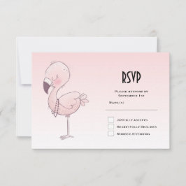 Cute Rosa Flamingo Illustration OSA Kort