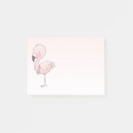 Cute Rosa Flamingo Illustration Post-it Block