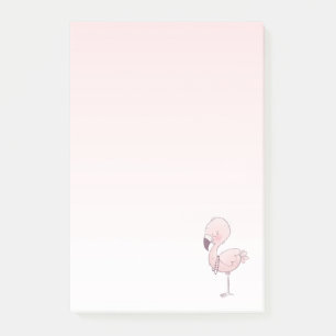 Cute Rosa Flamingo Illustration Post-it Block