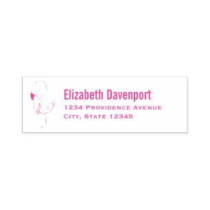 Cute Rosa Flamingo Illustration Självfärgande Stämpel