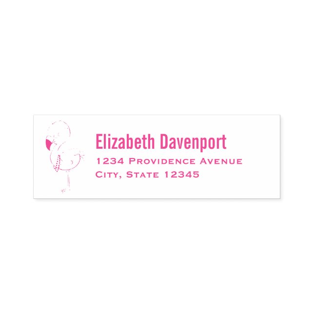Cute Rosa Flamingo Illustration Självfärgande Stämpel (Design)