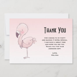 Cute Rosa Flamingo Illustration Tack Kort