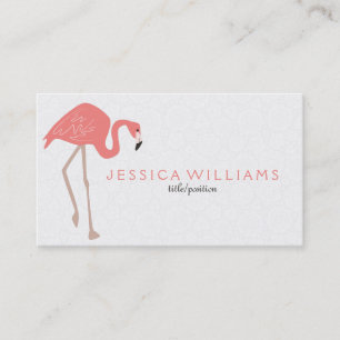 Cute Rosa Flamingo Illustration Visitkort