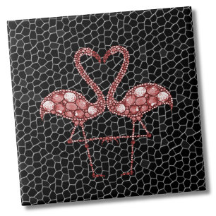 Cute Rosa Flamingo Kakelplatta