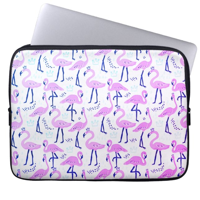 Cute rosa flamingo laptop sleeve (Framsidan)