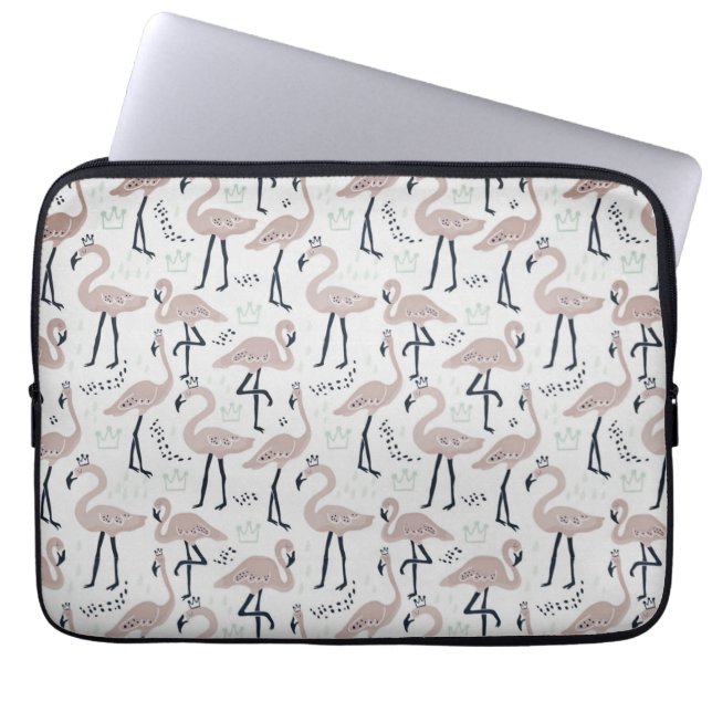 Cute rosa flamingo laptop sleeve (Framsidan)