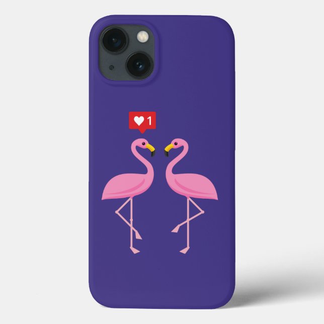 Cute Rosa Flamingo like Heart Pastel (Baksida)