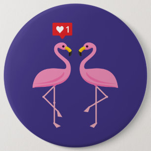Cute Rosa Flamingo like Heart Pastel Knapp