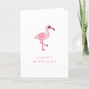Cute Rosa Flamingo Lycklig-födelsedagskort Kort