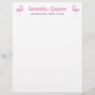 Cute Rosa Flamingo med Lila Brevhuvud