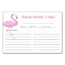 Cute Rosa Flamingo Möhippa Recipe-kort