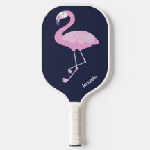 Cute Rosa Flamingo Mörk blått med Namn