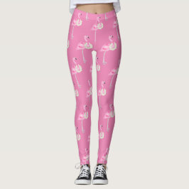 Cute Rosa Flamingo Pattern Leggings